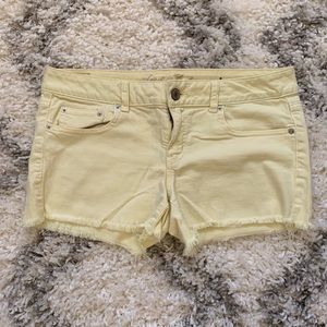 American Eagle Light Yellow Jean shorts